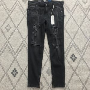Hyper Denim Black Gao Zipper Jeans